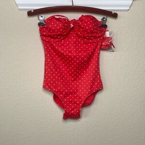 SPANX SwimSuit Fruit Punch Polka Dot Size 8